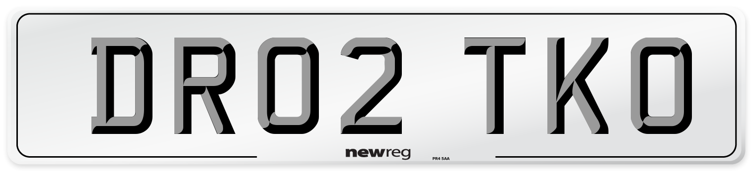 DR02 TKO Number Plate from New Reg